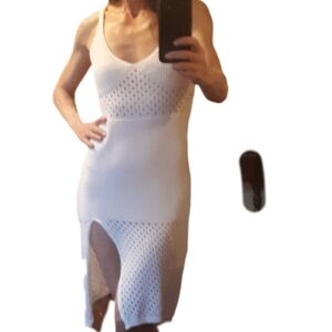 Elegant White Crochet Dress